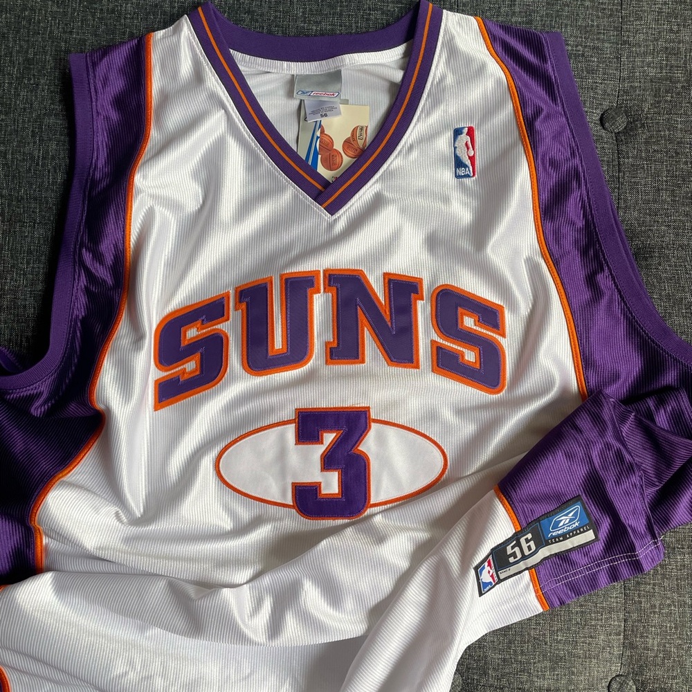 Vintage Reebok White and Purple Jersey with Orange Trim